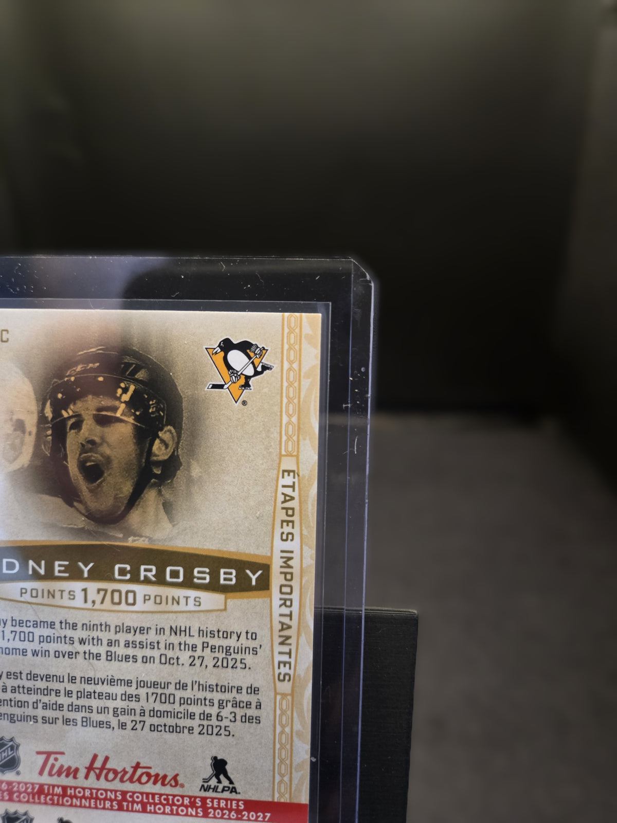 2026-27 Upper Deck Tim Hortons Sidney Crosby Major Milestones MM-SC Penguins 1:12000 Packs