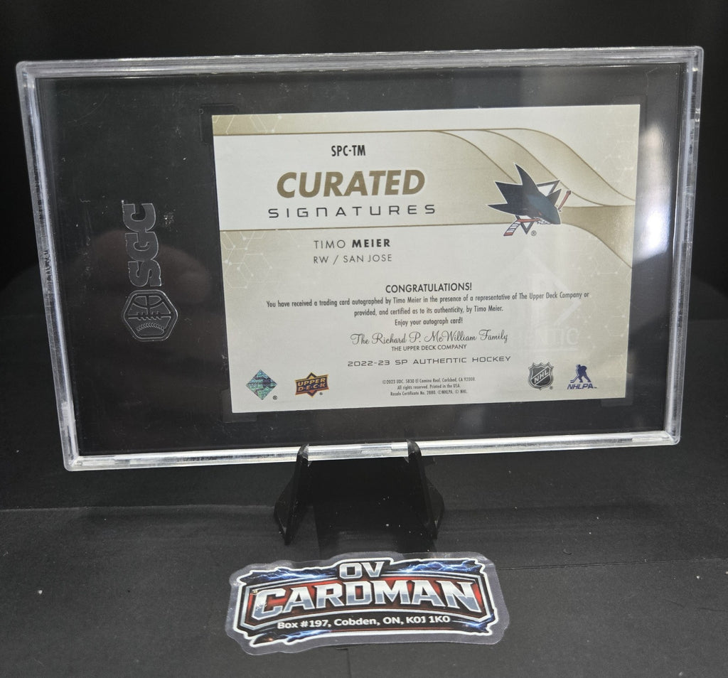 2022-23 SP Authentic – Curated Signatures – Timo Meier Auto /199 – SGC 10/10