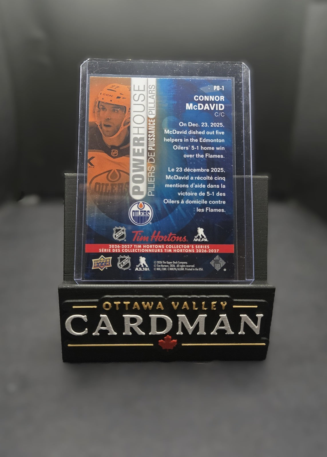 2026-27 Upper Deck Tim Hortons Connor McDavid Powerhouse PO-1 Oilers
