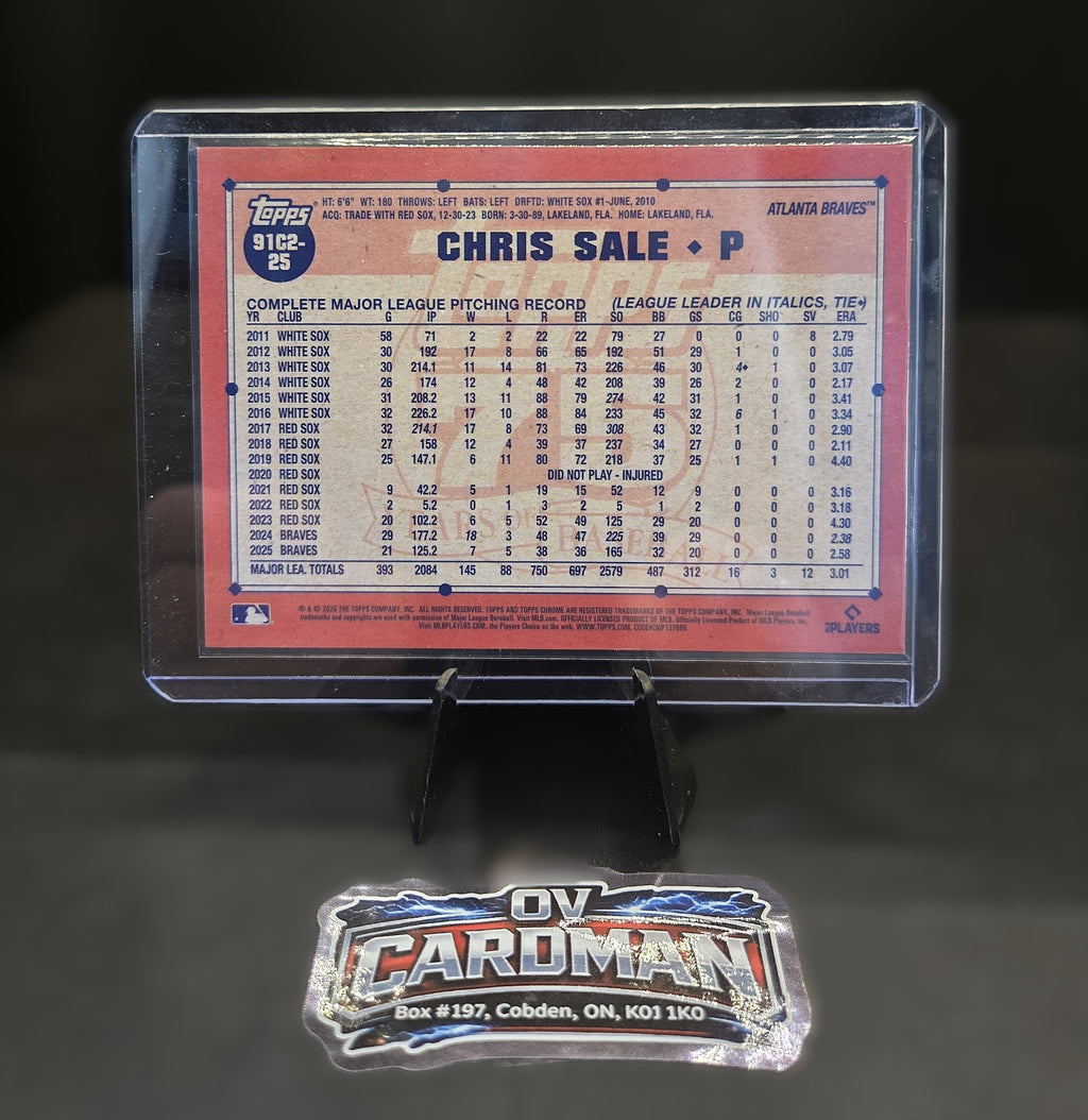 2026 Topps Series 2 Chris Sale Gold Mojo Refractor Gold /50 Atlanta Braves