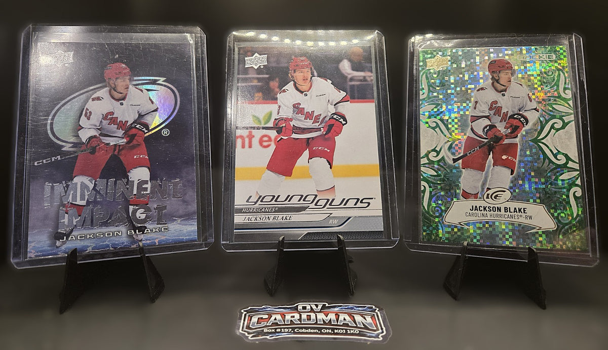 2024-25 Upper Deck Series 2 Jackson Blake Young Guns RC + Ice Emerald Green + II