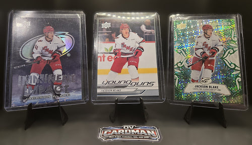 2024-25 Upper Deck Series 2 Jackson Blake Young Guns RC + Ice Emerald Green + II