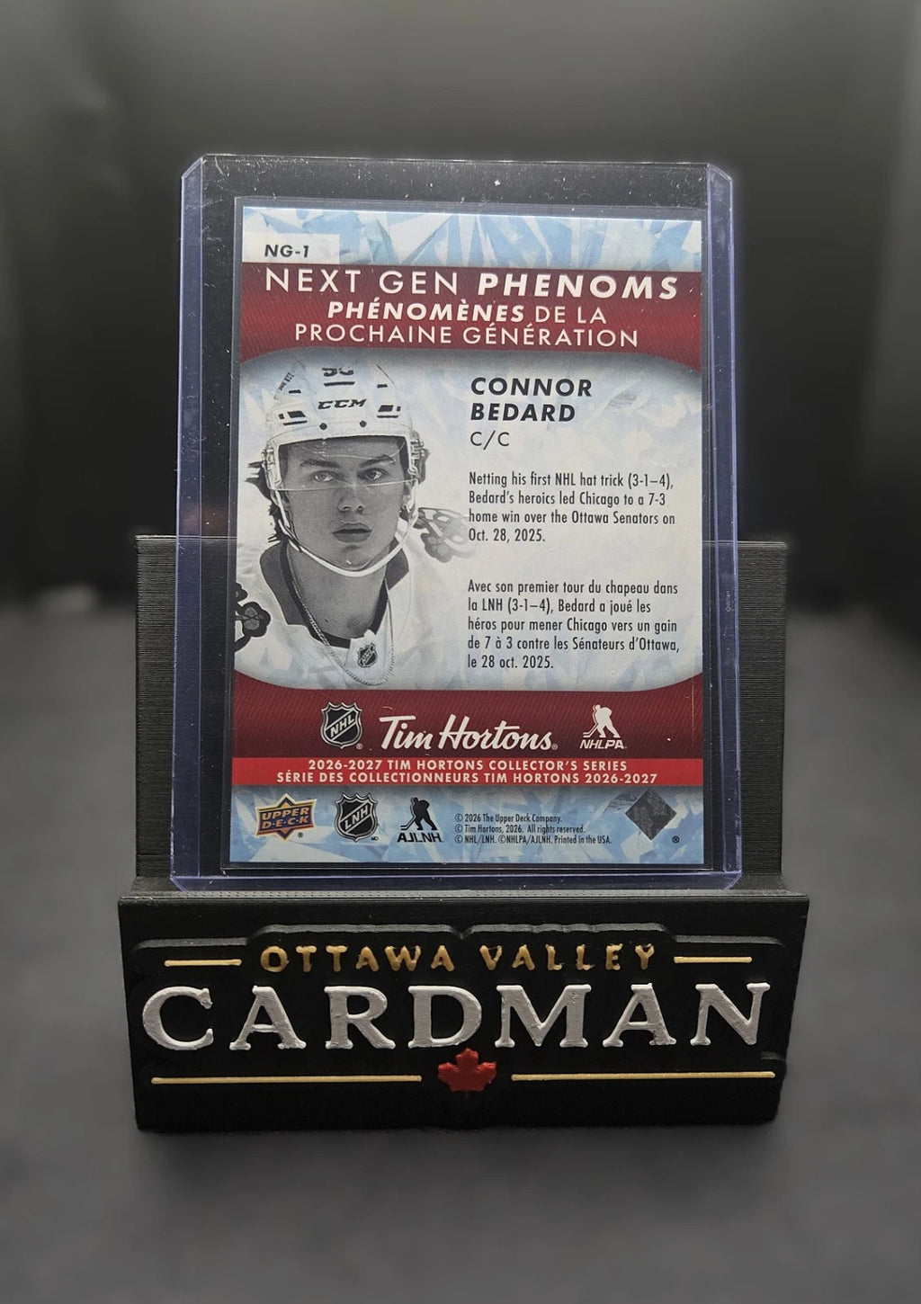 2026-27 Upper Deck Tim Hortons Connor Bedard Next Gen Phenoms NG-1