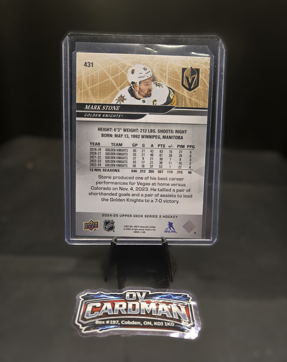 2024-25 Ultimate Collection Gold Mark Stone #38 /99 Vegas Golden Knights , LOT