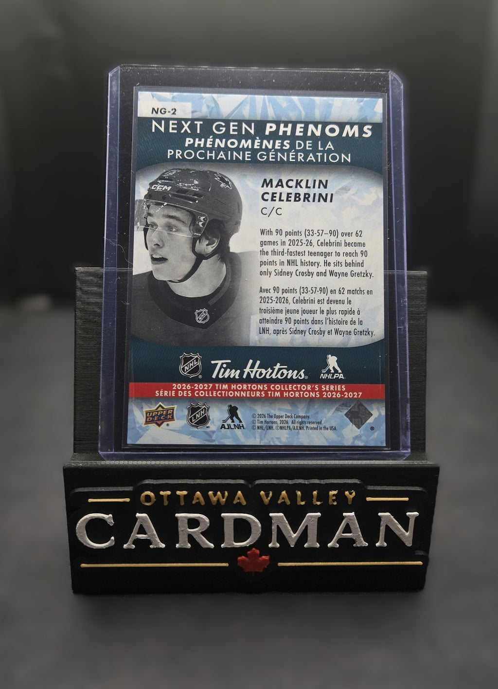 2026-27 Upper Deck Tim Hortons Macklin Celebrini Next Gen NG-2 Sharks