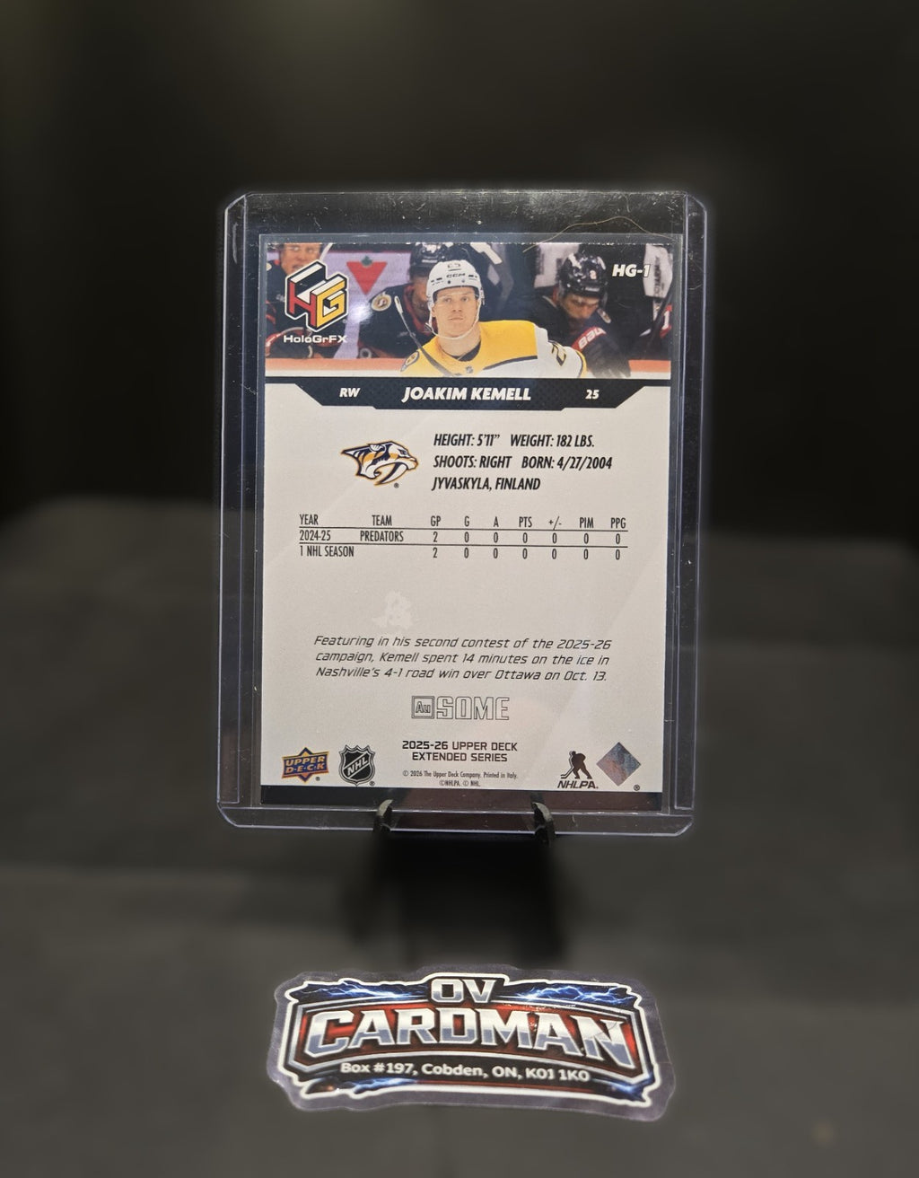 2025-26 Upper Deck Joakim Kemell Rookie Lot - Nashville Predators