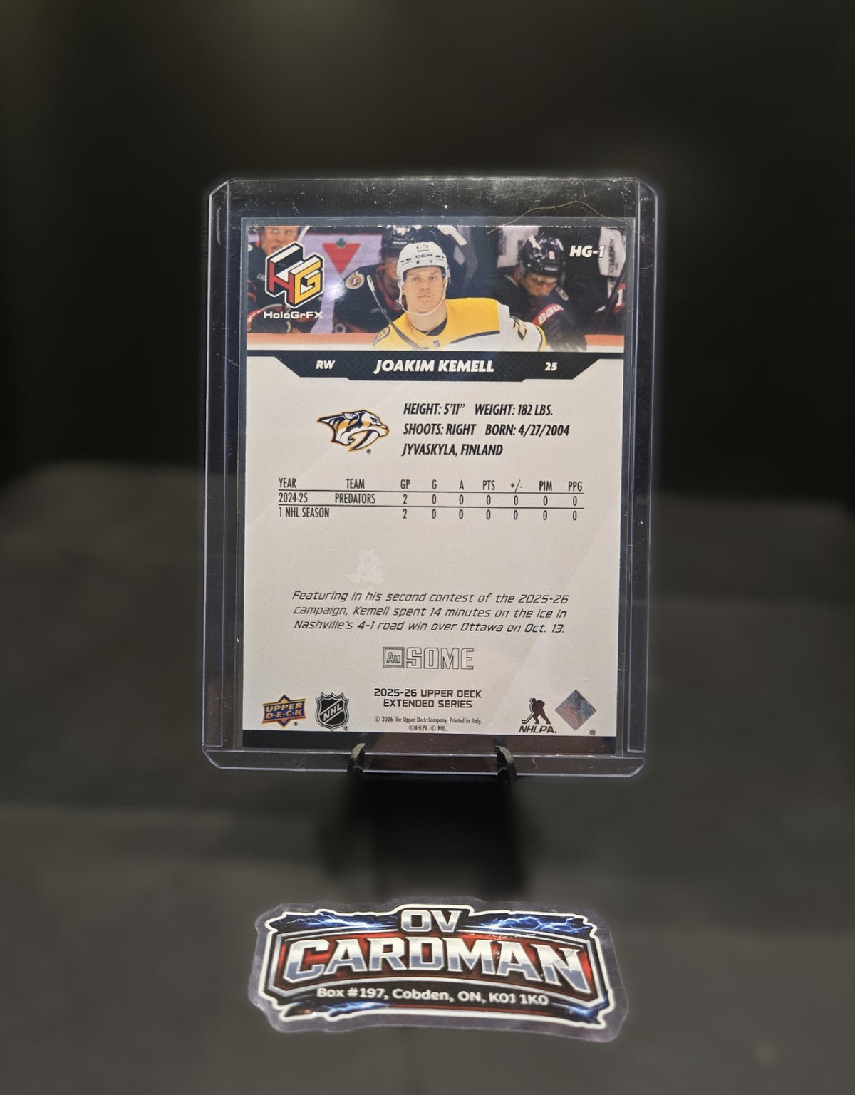 2025-26 Upper Deck Joakim Kemell Rookie Lot - Nashville Predators