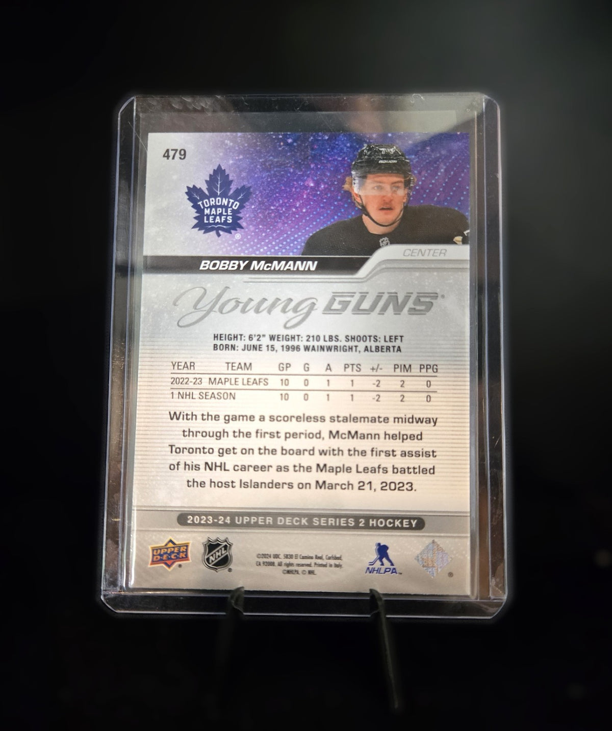 2023-24 Upper Deck Bobby McMann Young Guns + 2024-25 SPA Future Watch Auto /399