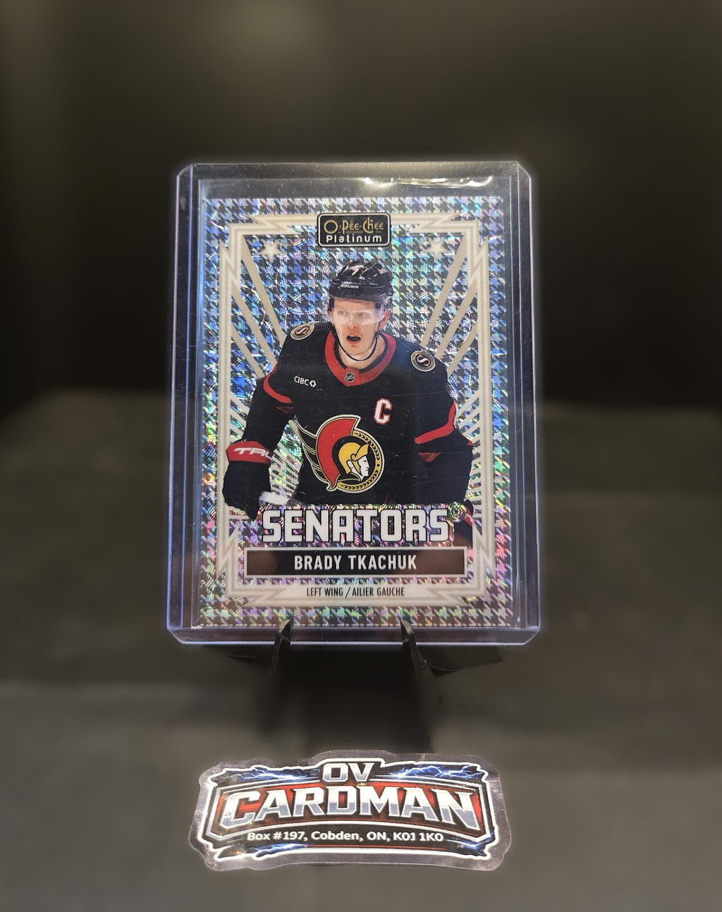 2025-26 O-Pee-Chee Platinum Houndstooth Brady Tkachuk #R-8 /15 Ottawa Senators