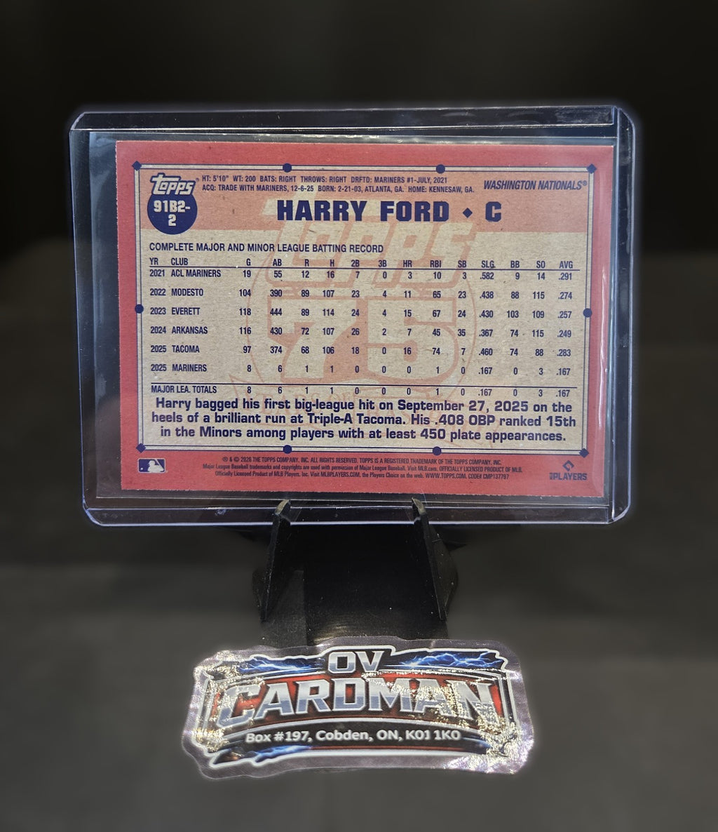 2026 Topps Baseball Series 2 Harry Ford 1991 Rookie Card - Washington Nationals
