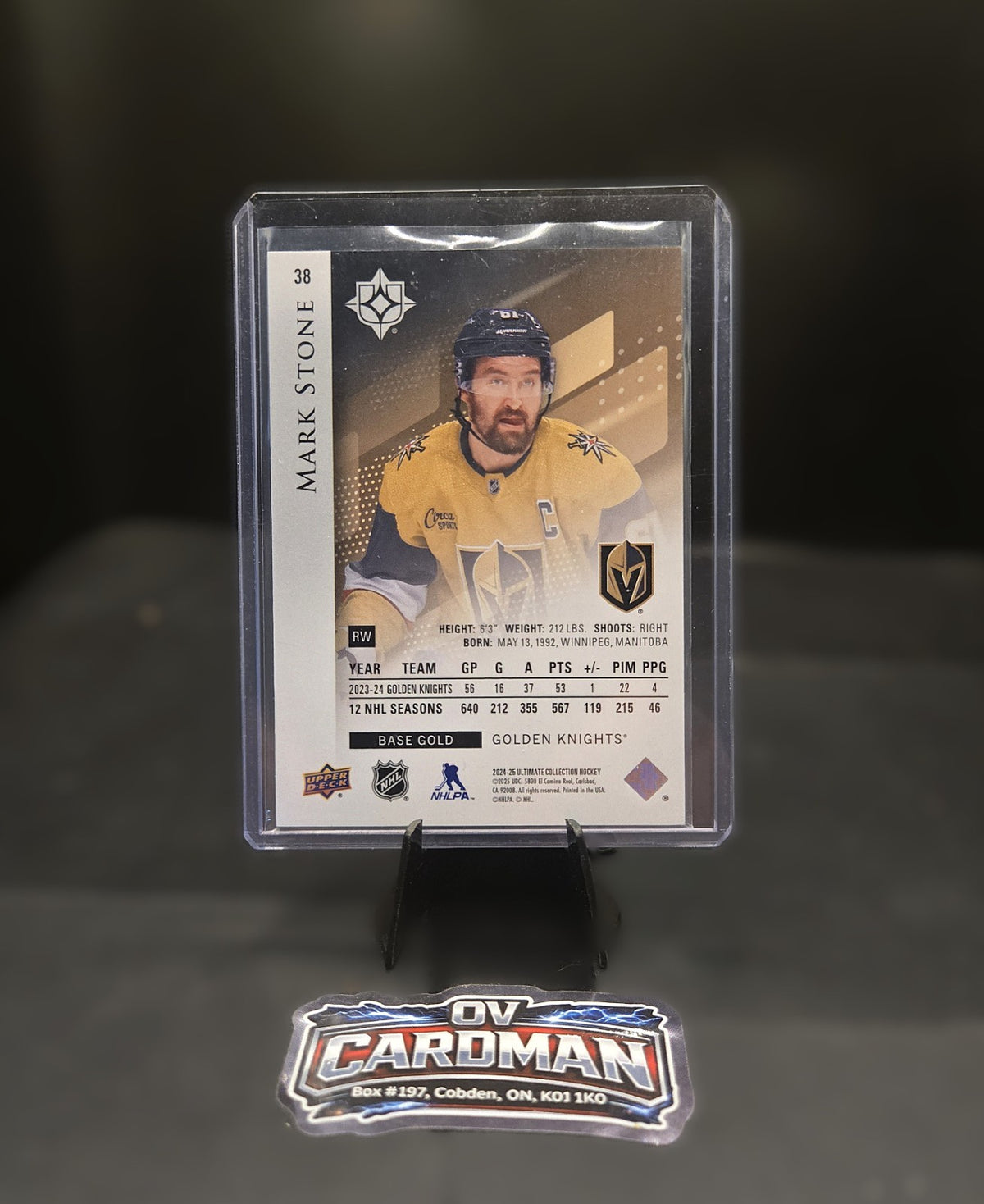 2024-25 Ultimate Collection Gold Mark Stone #38 /99 Vegas Golden Knights , LOT