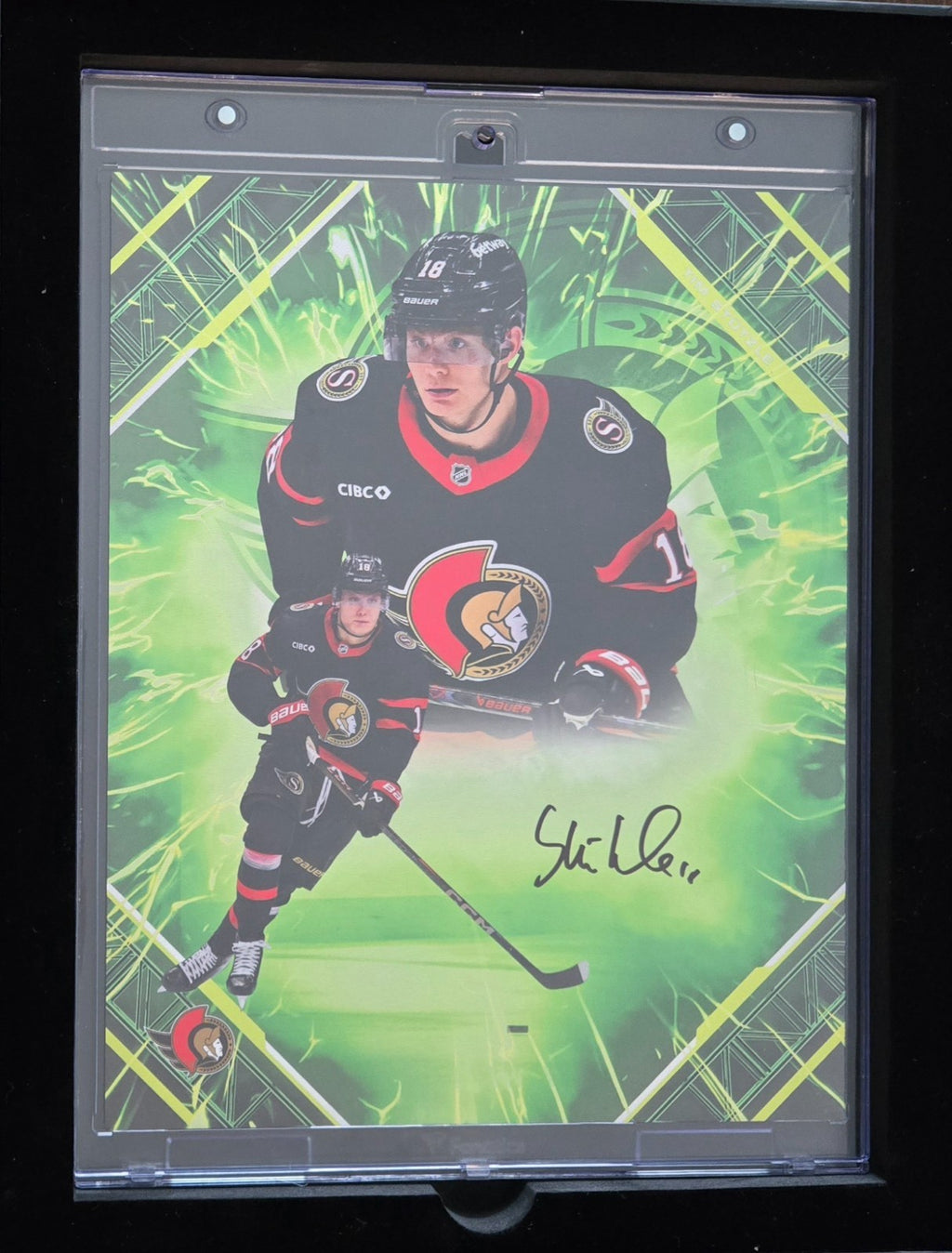 2026 Fanatics Under Wraps Emanate Hockey Tim Stützle /99 Green Ottawa Senators