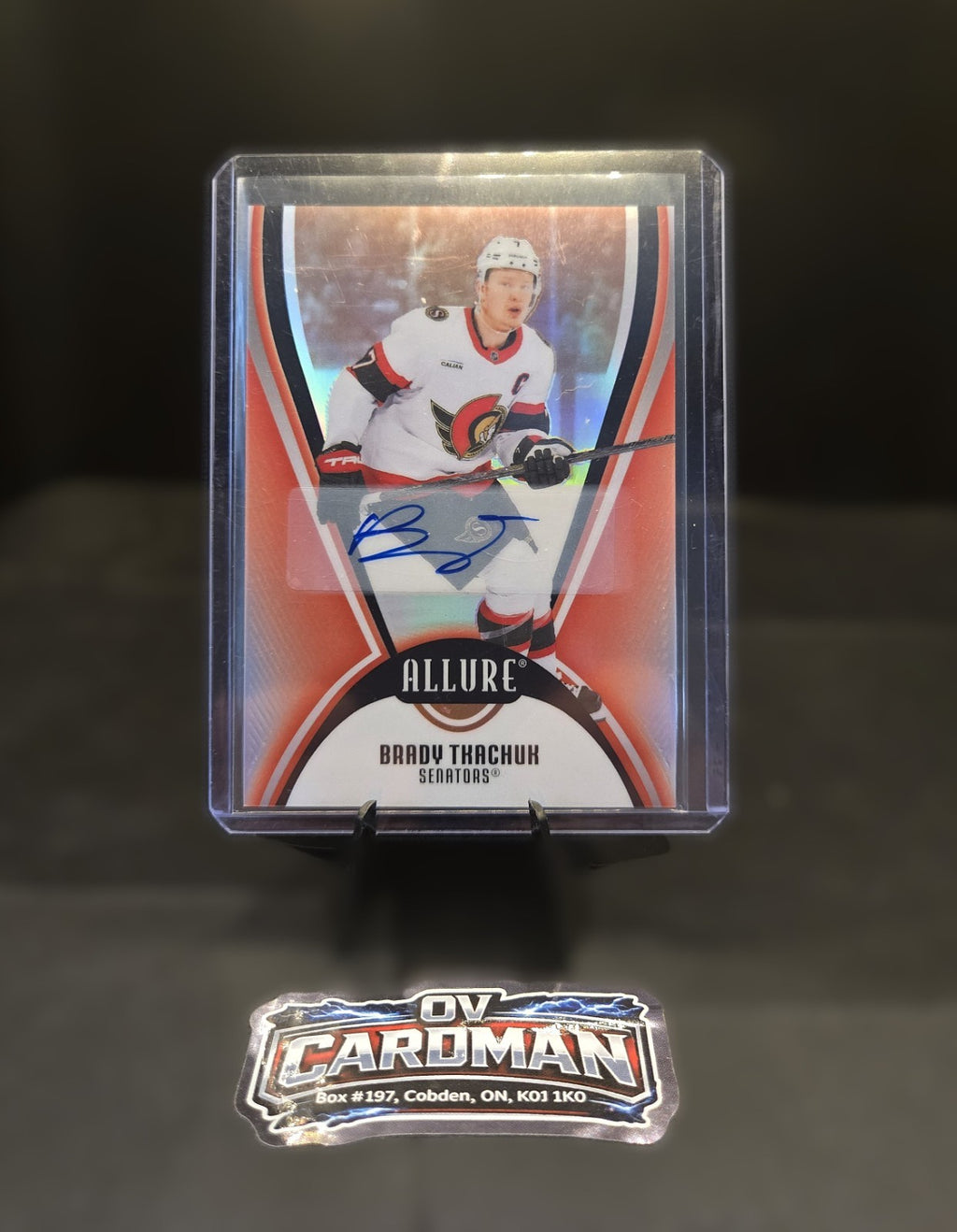 2025-26 Allure Red Rainbow Auto Brady Tkachuk Ottawa Senators Autograph