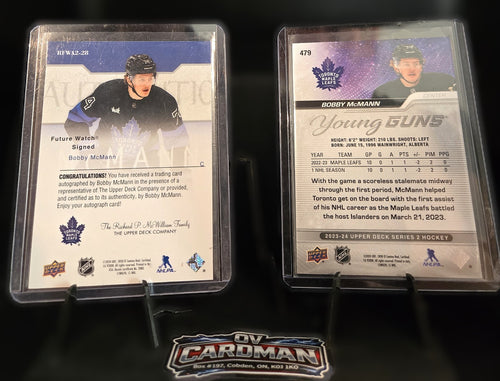 2023-24 Upper Deck Bobby McMann Young Guns + 2024-25 SPA Future Watch Auto /399