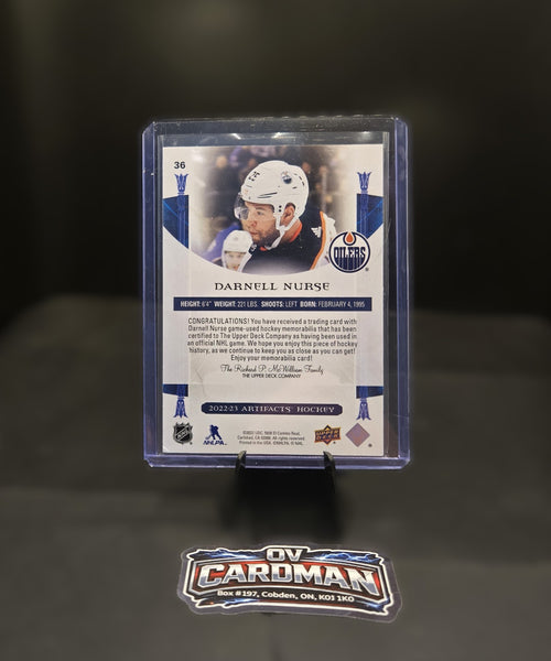 2022-23 Upper Deck Artifacts Darnell Nurse Dual Materials #186/249 Oilers