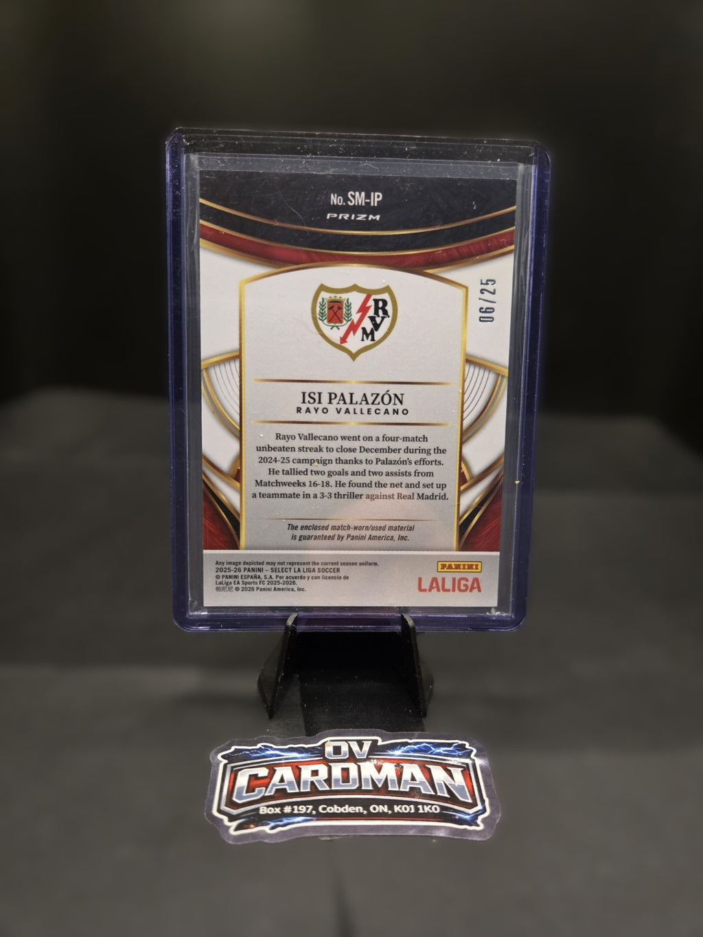 2025-26 Panini Select La Liga – Isi Palazón Select Materials Orange Prizm /25