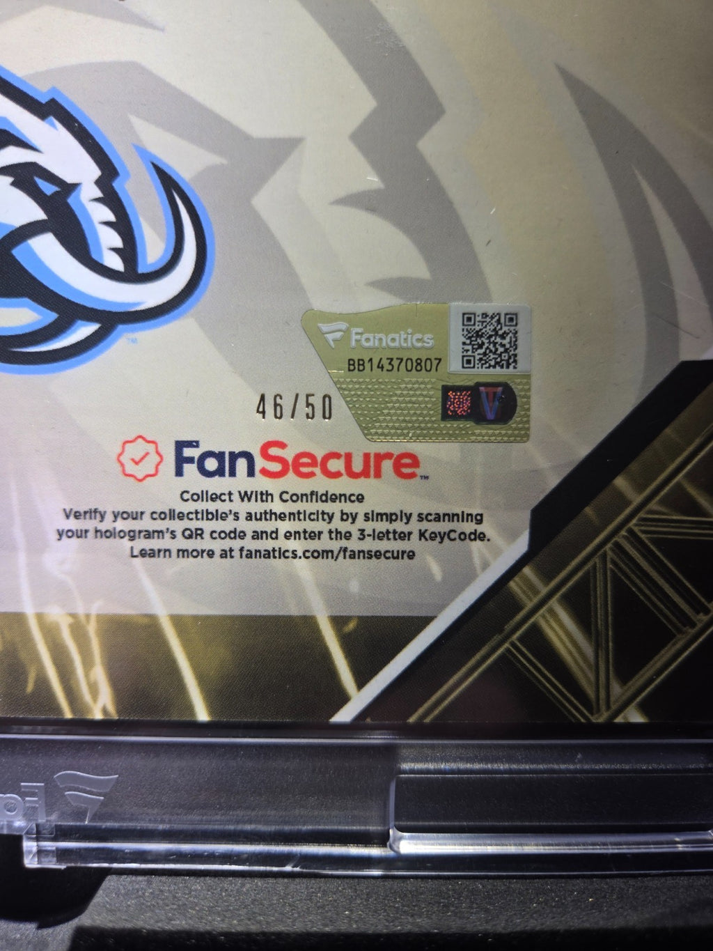 2026 Fanatics Under Wraps Emanate Hockey JJ Peterka /50 Gold Utah Mammoth