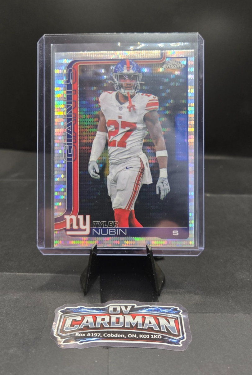 2025 Topps Chrome Football – Pulsar Refractor – Tyler Nubin #231 New York Giants