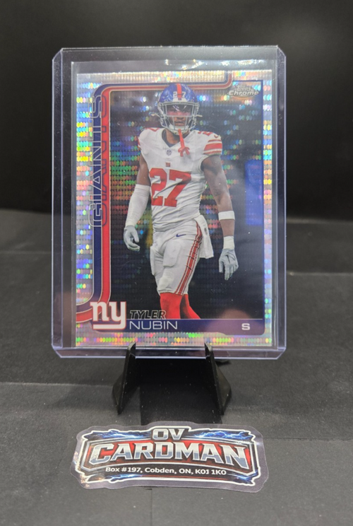 2025 Topps Chrome Football – Pulsar Refractor – Tyler Nubin #231 New York Giants