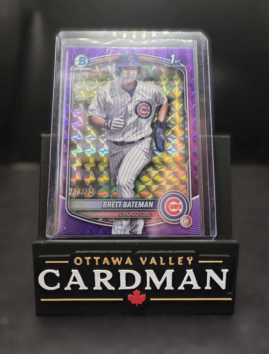 2025 Bowman Chrome Brett Bateman Purple Geometric 052/250 1st Bowman RC BlueJays
