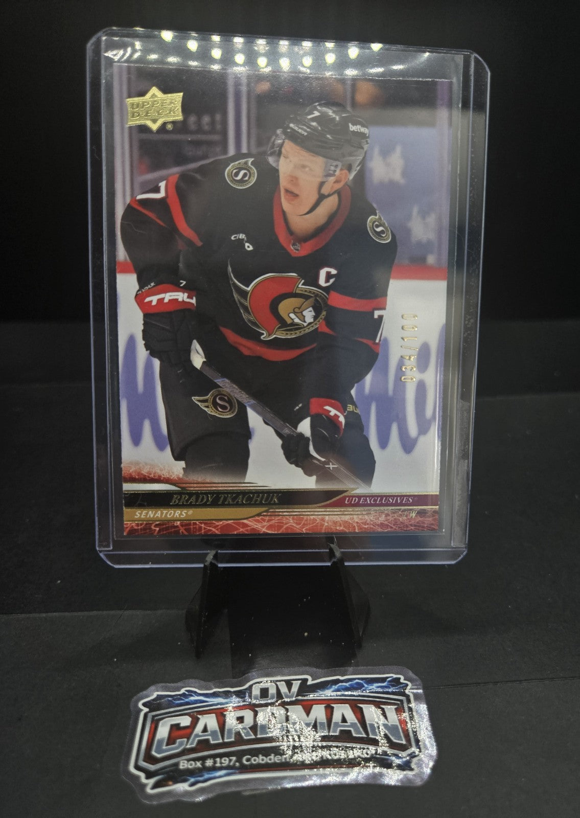 Upper Deck 2025-26 – UD Exclusives /100 – Brady Tkachuk #94/100 – Ottawa Sens