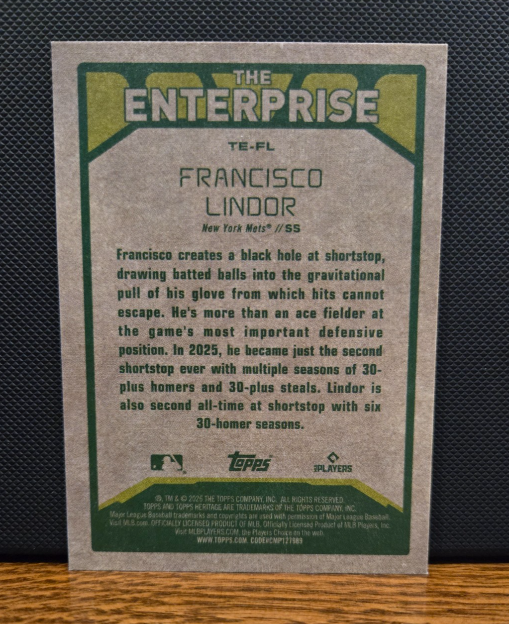 Topps Heritage 2026 – The Enterprise Insert – Francisco Lindor New York Mets