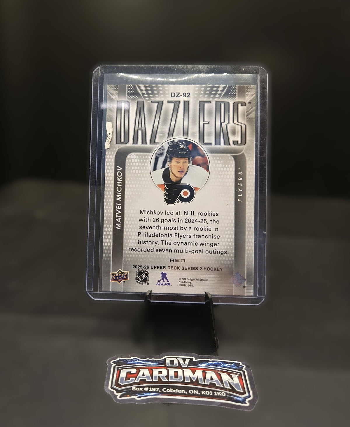 2025-26 Upper Deck Dazzlers Red Matvei Michkov DZ-92 Philadelphia Flyers
